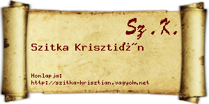 Szitka Krisztián névjegykártya